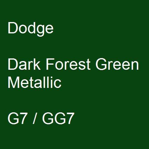 Dodge, Dark Forest Green Metallic, G7 / GG7.